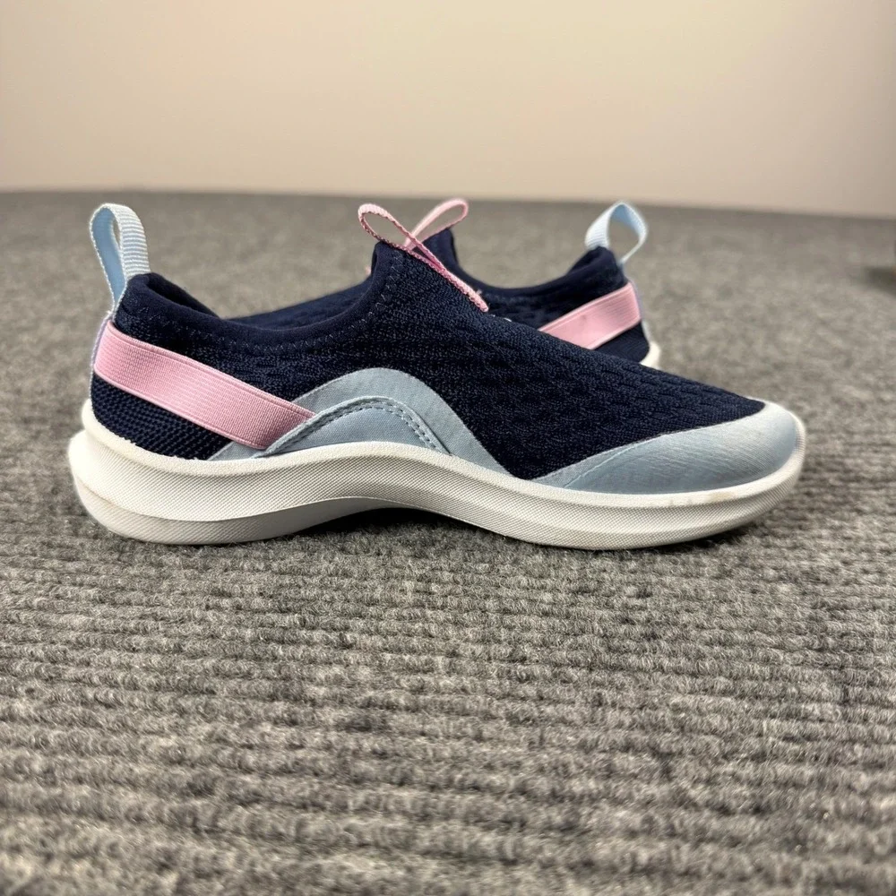 Speedo Girls Water Shoes Navy Blue Pink Slip On Aqua Socks Size S 13-1